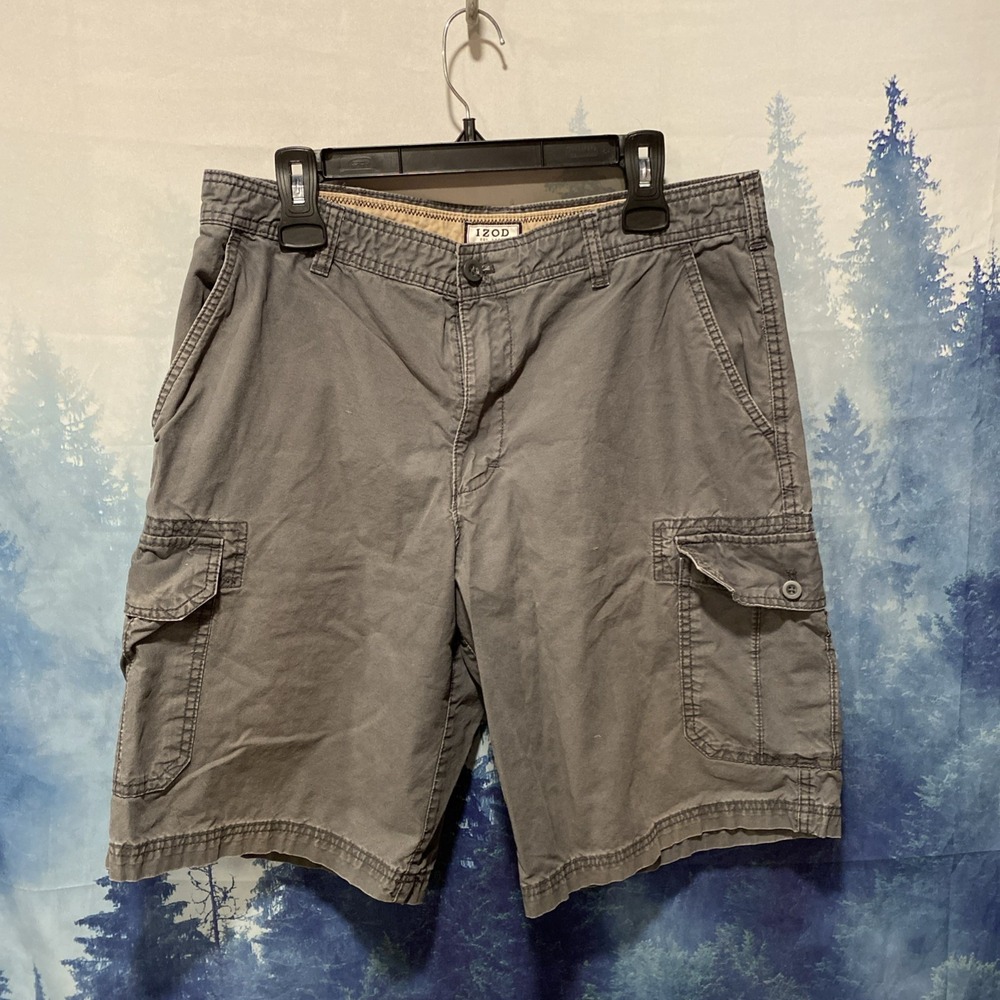 IZOD Mens Saltwater Cargo Shorts Sz 34